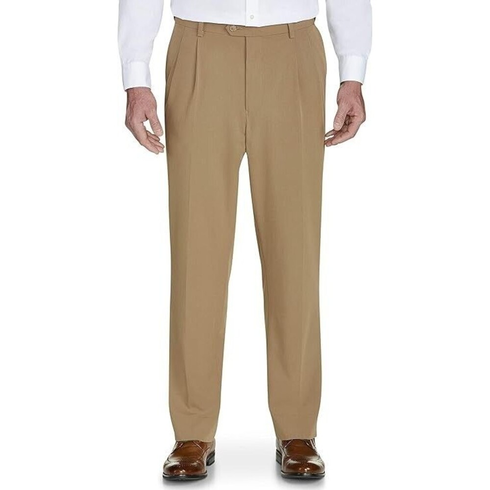 DXL Khaki Pants Size 58X30 Waist Relaxer Pleated Big And Tall